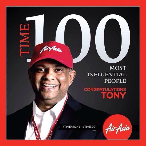AirAsia Group CEO Tony Fernandes NAMED One of TIME MAGAZINE'S TIME 100 Most Influential People in the World 